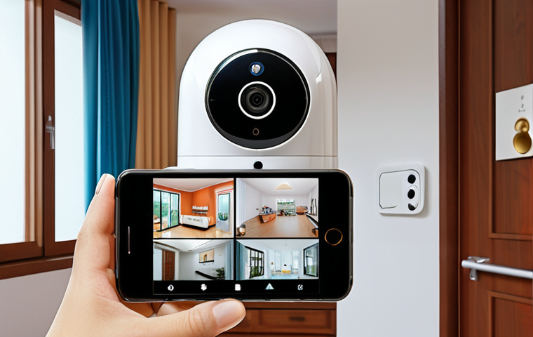 Smart Home Security**

*Prompt:* A modern Vietnamese family home with smart devices (security camera, smart lock). Focus on the security features and a sense of protection. Include a subtle, reassuring glow around the devices. Emphasize a clean, modern aesthetic.

**