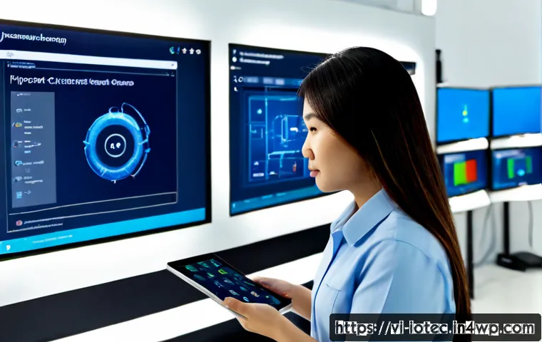 Home 17 IoT 보안 프레임워크의 예측 및 모니터링 - Photorealistic cybersecurity monitoring center in a modern Vietnamese smart factory, Vietnamese fema...